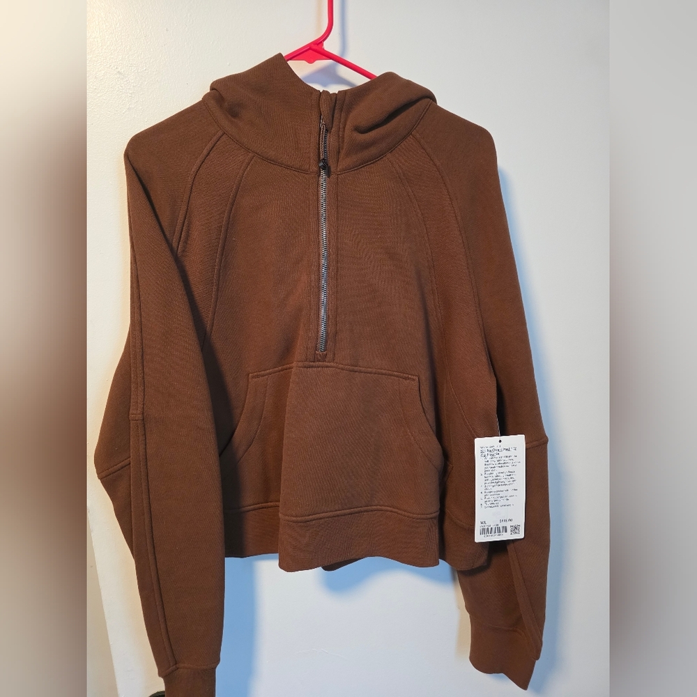 lululemon athletica OS scuba half zip hoodie Roasted Brown M/L